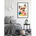 thumbnail image 2 of PixonSign Framed Canvas Print Wall Art Watercolor Splash Pomeranian Animals Wilderness Illustrations Modern Art Rustic Landscape Expressive Multicolor for Living Room, Bedroom, Office - 24"x36" Black, 2 of 5