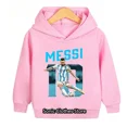 thumbnail image 5 of Conjunto de sudadera con capucha y pantalones de terciopelo para niños y niñas con estampado de Messi 2024, 5 of 5
