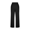thumbnail image 4 of Ayolanni Black Womens Pants Loose Solid Drawstring High Rise Athletic Pants Womens Dress Pants XL, 4 of 5