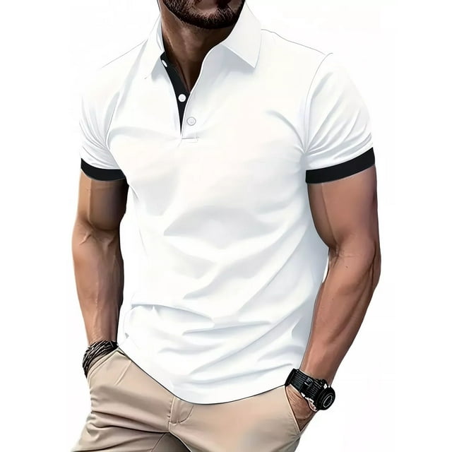 Playera Polo Hombre Slim Fit Manga Corta Moda Casual