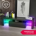 thumbnail image 3 of MUZZ 63" LED TV Stand, High Gloss Television MDF Stands with RGB LED Lights, Modern TV Stand with Drawers, Entertainment Center for Living Room, Fits TVs up to 65+ Inch(Black), 3 of 7