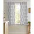 thumbnail image 4 of Grey Moroccan Sheer Curtains 54 Inch Length 2 Panels Set for Living Room/Bedroom, Vintage Ethnic Abstract Geometric Stripes Kitchen Curtains Grommet Semi-Sheer Curtains Window Treatments 42"x54"x2, 4 of 7