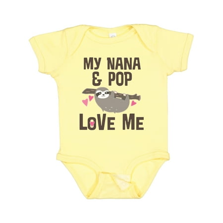 

Inktastic Nana and Pop Love Me Sloth Gift Baby Girl Bodysuit