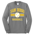 thumbnail image 2 of Wild Bobby City of San Diego Baseball Fantasy Fan Sports Men's Long Sleeve T-Shirt, Heather Grey, XX-Large, 2 of 6