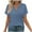 A98 Blue, variant on Women's Relaxed Fit V Neck T-Shirt with Split Neckline Soft Lightweight Cotton Blend Short Sleeve Top for Casual Daily wear