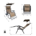 thumbnail image 4 of Pemberly Row Oversized Zero Gravity Chair with Sunshade in Tan, 4 of 8
