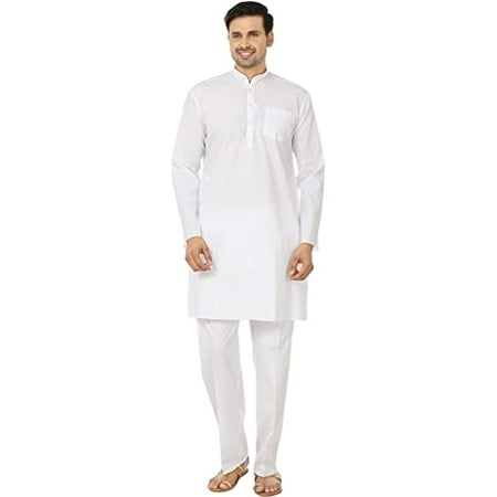 

Royal Kurta Men s Fine Cotton Xtra Special Size Kurta Pyjama Set White
