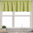 thumbnail image 3 of Ambesonne Fall Pumpkin Valance & Curtain, Thanksgiving Season, 55"x30", Pistachio Green and Marigold, 3 of 7