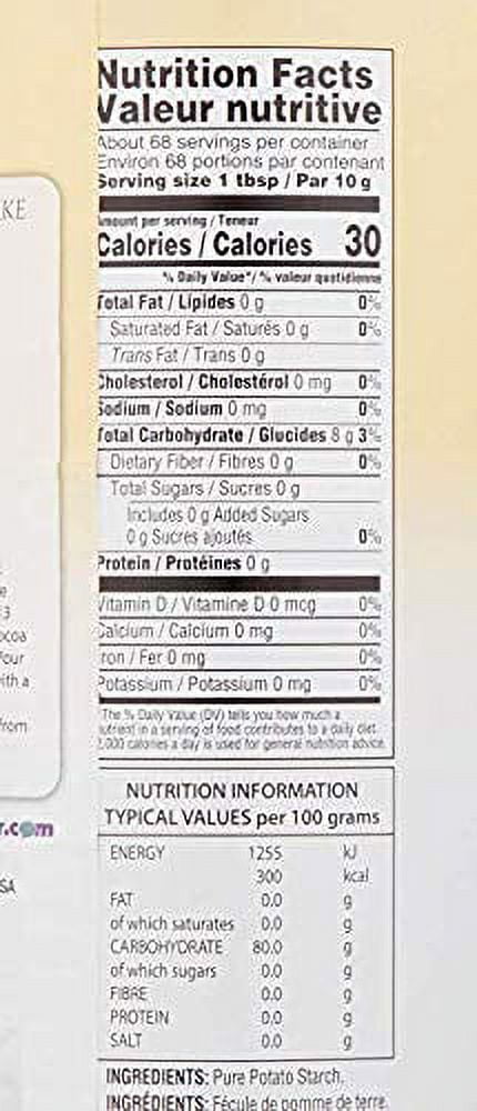 Gefen Pure Potato Starch, 24oz (2 Pack) Total 3lb Resealable Container Gluten Free