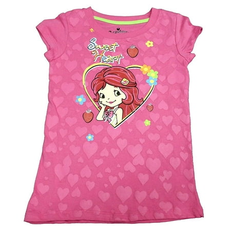 

Strawberry Shortcake Little Girls Toddler Short Sleeve Shirt Pink Tee Shirt 2T