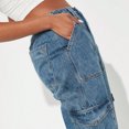 thumbnail image 6 of Women's High Waist Washed Straight Leg Jeans, Fashion Versatile Denim Pants for Women, Non Stretch Classic Fit Jeans, Casual Everyday Wear,Light Blue,XL, 6 of 7