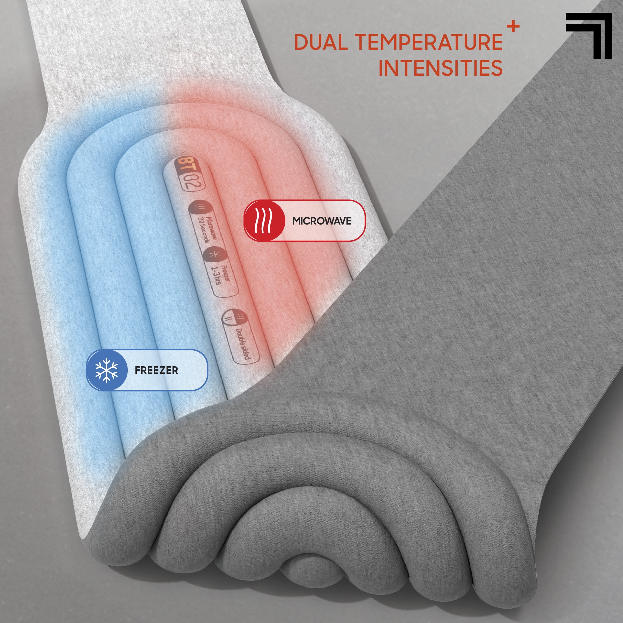 Sharper Image® Hot + Cold Back Wrap, Dual Intensity Soft Fabric, 53" Length