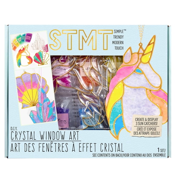 STMT Bricolage. Art de Fenêtre en Cristal, Créer et Exposer 3 Capteurs de Soleil en Métal, Chaînes et Cordons Inclus, Art de Fenêtre en Mosaïque, Trousse de Capteurs de Soleil pour Ados