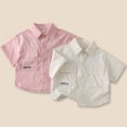 thumbnail image 4 of Boys Button Down Dress Shirts Size 2-3 Years White Soft Relaxed Fit Short Sleeve T-Shirt Comfortable Regular Fit Boys Daily Wear, 4 of 6