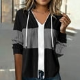 thumbnail image 2 of BUIGTTKLOP Womens Sweaters Hooded Sweatshirt Basic Zip-Up Hoodies Jacket Color Block Long Sleeve Top with Pockets, 2 of 8