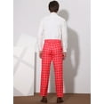 thumbnail image 5 of Unique Bargains Men's Plaid Printed Straight Leg Business Casual Checked Pants 38 Red White, 5 of 6
