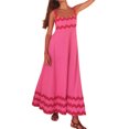 thumbnail image 3 of IBTOM CASTLE Women's Summer Casual Dress Spaghetti Long Maxi Sundress Elegant Empire Waist Beach Trendy Weeding Guest Dress S Hot Pink, 3 of 8