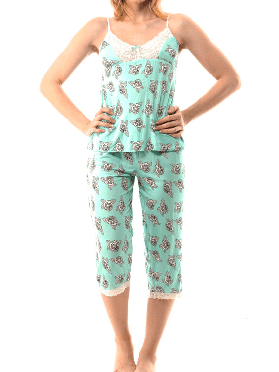 Simlu Womens 2 Piece Sleepwear Tank Top, Cami, Short Sleeve Pajama Set Shorts & Long Pants
