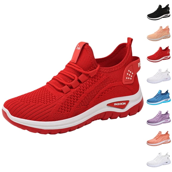 YOUYEDIAN Orthopedic Shoes for Women Arch Support Tennis Shoes Breathable Non Slip Slip on Volleyball Shoes Knitted Mesh Stretch Comfortable 2026 Foam Shoes
