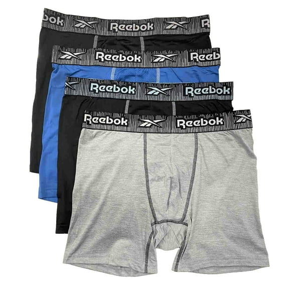 REEBOK MEN'S PACK 4 - 231 UPC BLUE - LARGE - UNDERWEAR X4 BOXER BRIEF P87