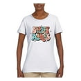 thumbnail image 2 of Wild Bobby Beauty From Ashes Groovy Font With Stars Vintage Women Graphic Tee, White, Large, 2 of 6