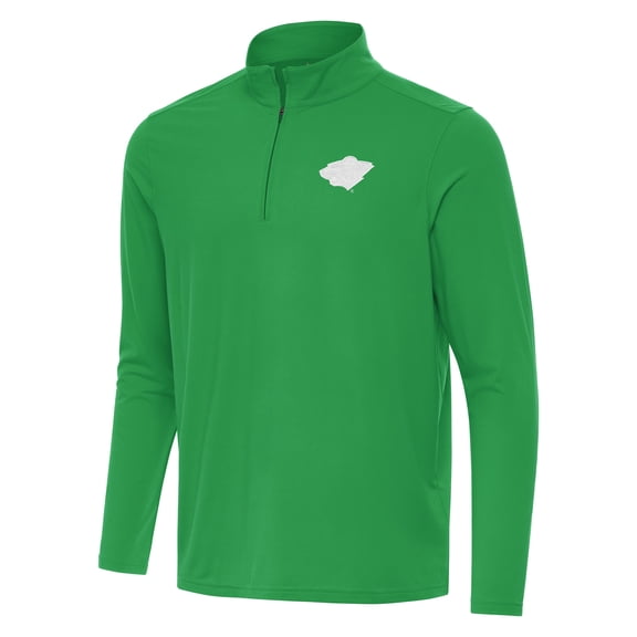 Men's Antigua Kelly Green Minnesota Wild St. Patrick Intent Quarter-Zip Pullover Top