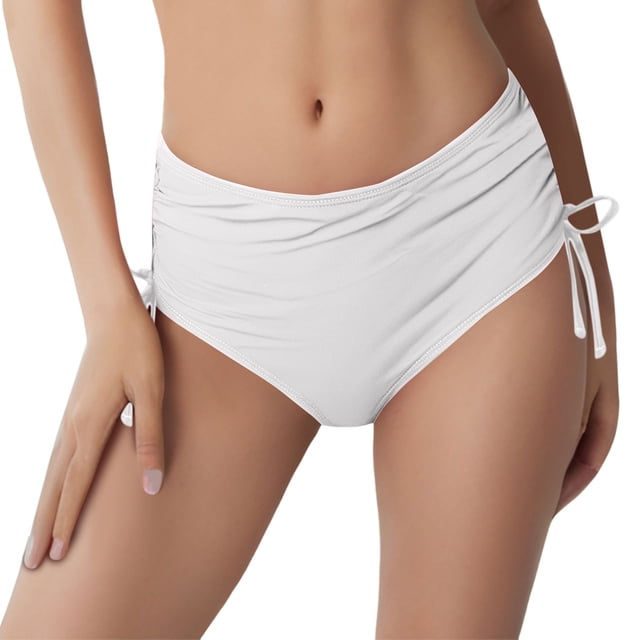 Women Swim Pants Adjustable Bikini Bottoms with Drawcord for Stylish Beachside Experience