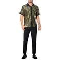 thumbnail image 2 of INSPIRE CHIC Sequins Shirt for Men's Metallic Short Sleeves Summer Disco Party Sparkly Shirt, 2 of 5