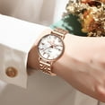 thumbnail image 2 of BINBOND Women's Watch Fashion Casual Rose Gold Diamond Analog Quartz Women's Watch Women Luxury Business Lady Stainless Steel Luminous Waterproof Date Calendar White Dial Quartz Wristwatch, 2 of 7