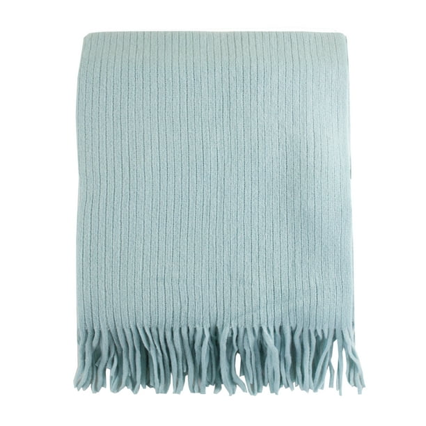 Home Decor Faux Cashmere Soft Cozy Throw Blanket (Aqua)