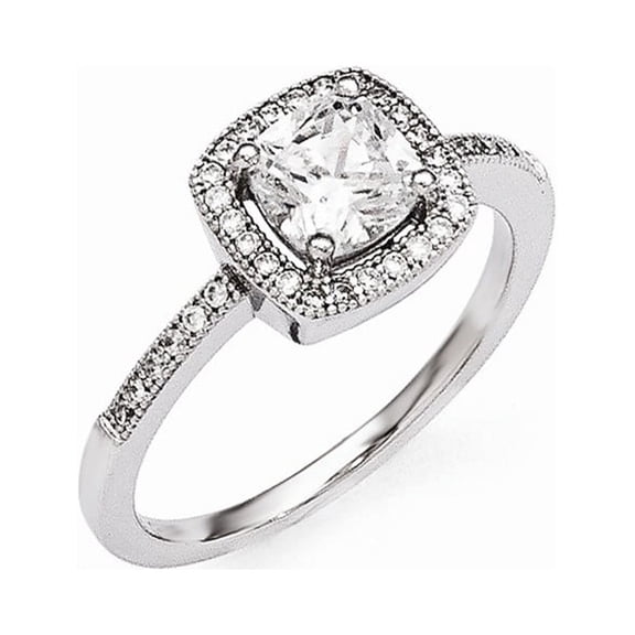 Sterling Silver and Cubic Zirconia Brilliant Embers Ring - Size 7