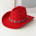 thumbnail image 2 of Western Cowboy Hat For Men And Women Turquoise Bohemian Wide Brim Design Party Hat With Chain Fashionable Unisex Accessory, 2 of 4