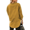 thumbnail image 7 of DkinJom Women's Denim Shirt Loose Double Pocket Long Sleeved Versatile Casual Coat Shirt Slim Fit Office, 7 of 7