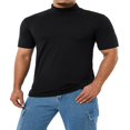 thumbnail image 4 of T-Shirt à Col Roulé pour Hommes, Manches Courtes, chandail-Over, sous-Vêtement de Base Extensible, Léger, 4 of 6