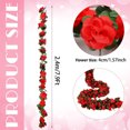 thumbnail image 2 of Duslogis 5 Pcs 39.4 Ft Flower Garland Artificial Rose Vine with Green Leaves Hanging Artificial Flower Vines Ivy Garlands Wall Garden Decor for Room Wedding Birthday Arch Decor (Red), 2 of 7