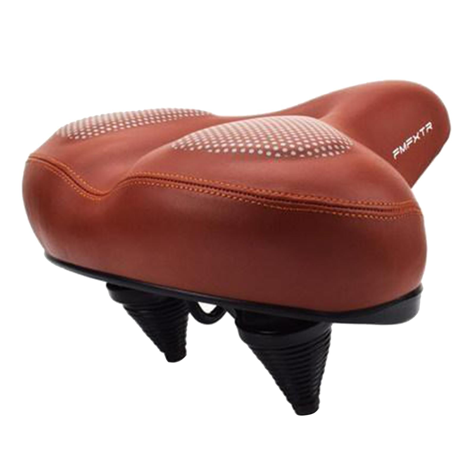 brown wide bike seat