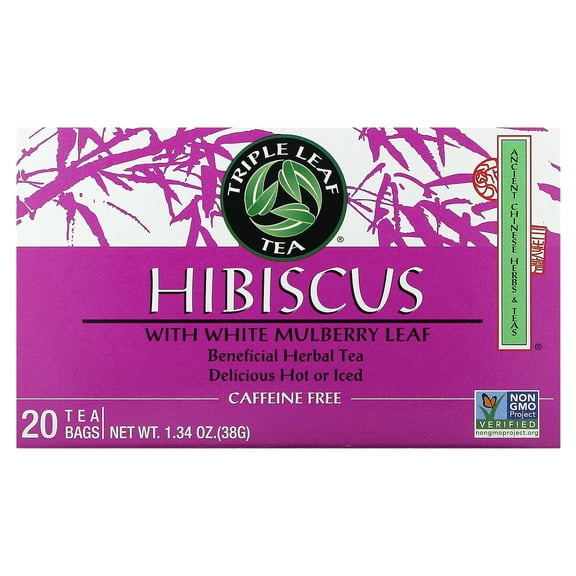 Triple Leaf Tea Hibiscus White Mulberry, 20 Tea Bags
