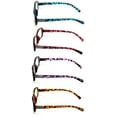 thumbnail image 4 of 4 Pairs Women Rectangular Rhinestones Reading Glasses - Female Fashion Leopard Clear Lens Readers Demi Tortoise, 4 of 4