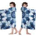 thumbnail image 4 of Blue White Tie Dye Mandala Pattern Hooded Bath Towel，60"x35" for Ages 3 To 12 Kids, Quick Dry Lightweight Soft Microfiber Hood Beach Towel Cover Up for Kids, 4 of 7