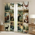 thumbnail image 2 of jejeloiu Wildlife Bear Moose Blackout Curtains Set of 2 (52x84 Each),Tropical Botanical Pine Window Curtains,Retro Farm Lodge Curtains and Drapes,Breathable Room Decoration, 2 of 6