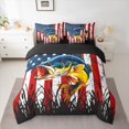 thumbnail image 2 of Homewish Bass Big Fish 7-Piece Bedding Comforter Set,American Flag Pattern King Bedding Sets,Hunting And Fishing Bed Sheets For Boys,Ultra Soft Home Decor Reversible, 2 of 8