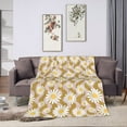 thumbnail image 6 of DouZhe Ultra-Soft Micro Fleece Lightweight Flannel Bed Blanket, Yellow Daisy Floral Print Cozy Warm Throw Blankets, 80"x60", 6 of 7