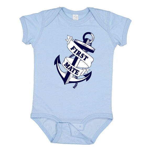 Inktastic First Mate with Anchor and Banner Boys or Girls Baby Bodysuit