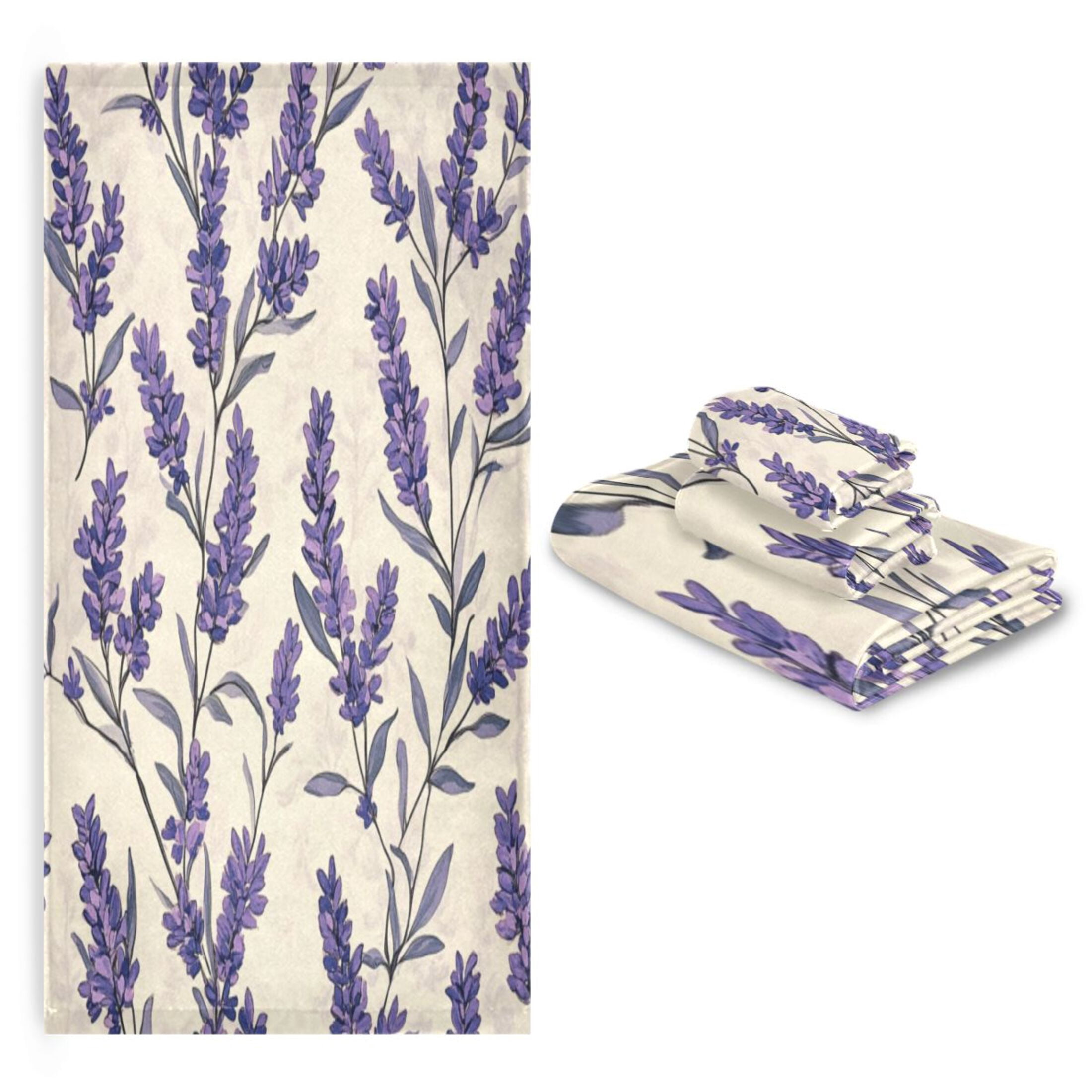 Three-Piece Towel Set Face Towel Towel Set Hand Towel Bath Towel Cotton Bath Towels Bath Towel Sets Hand Bath Towels Purple Lavender1