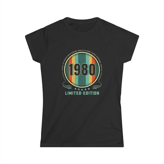 Vintage 1980 TShirt Women Limited Edition BDay 1980 Birthday Womens Shirts