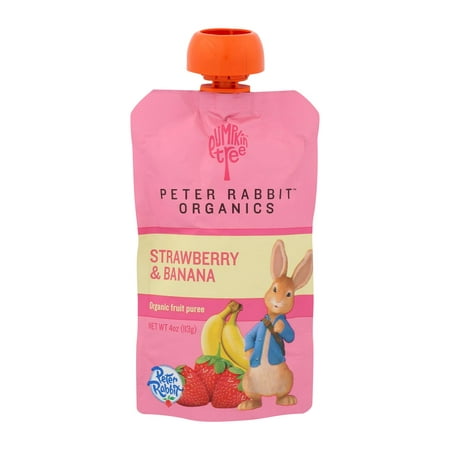 Peter Rabbit Strawberry & Banana Organic Fruit Puree, 4 oz Toddler Snack
