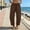 A1_Brown, variant on Womens Cotton Linen Barrel Wide Leg Cropped Harem Pants Loose Fit Casual Baggy Pants Elastic Waist Travel Pants with Pockets Lightweight Plus Size Summer Beach Lounge Trousers Light Blue S