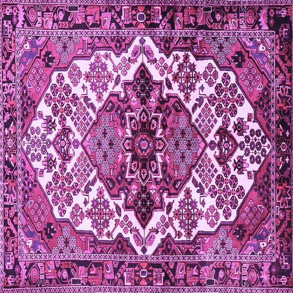 Ahgly Company Indoor Square Persian Purple Traditional Area Rugs, 3' Square