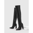 thumbnail image 3 of Everyday Collection Women Shoes Point Toe Chunky Heeled Slip-On Over Knee Classic White Boots, 3 of 4