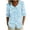 Light Blue-05, variant on Perfectbot Women's Peter Pan Collar Blouse 3/4 Puff Sleeve Floral Print Button Down Casual Top